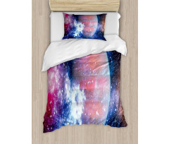 Vivid Nebula and Planet Art Duvet Cover Set