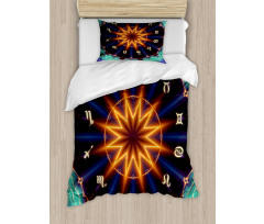 Sun Zodiac Wheel Duvet Cover Set