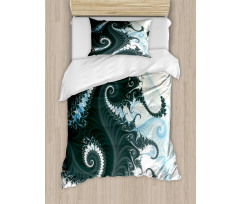 Fractal Motif with Swirls Duvet Cover Set