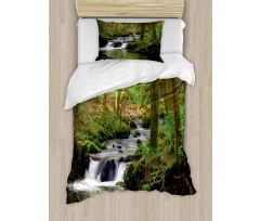 Forest over Mossy Rocks Duvet Cover Set