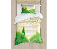 Rural Landscape Hills Duvet Cover Set