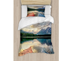 Edith Lake and Old Boats Duvet Cover Set