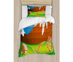 Cartoon Country Scene Duvet Cover Set