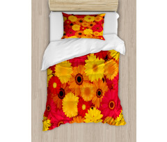 Warm Tones Flowers Duvet Cover Set