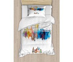 Typographic Paint Splatters Duvet Cover Set