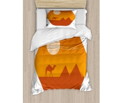 Sun Camel and Pyramids Art Duvet Cover Set