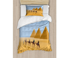 Camel Riders in Desert Duvet Cover Set