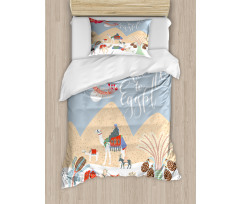 Colorful Camels Duvet Cover Set