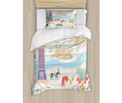 Traveling Egypt Landmarks Duvet Cover Set