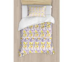 Rural Flowers and Leaves Duvet Cover Set