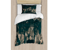 Spooky Forest and Animals Duvet Cover Set