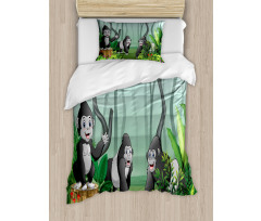 Orangutans in a Forest Duvet Cover Set