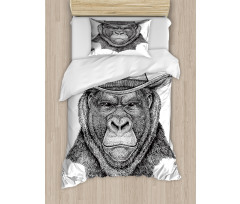 Old Monkey in a Cowboy Hat Duvet Cover Set