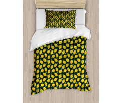 Citrus Cartoon with Leaves Duvet Cover Set