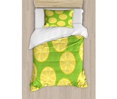 Citrus Slices Polka Dots Duvet Cover Set