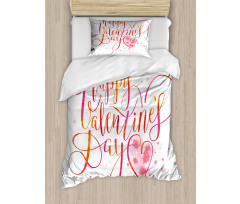 Warm Calligraphy Duvet Cover Set