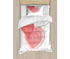 Kiss You Hearts Duvet Cover Set