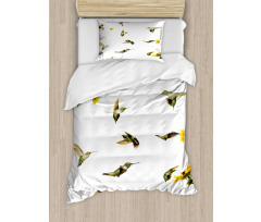 Hummingbird Sunflowers Duvet Cover Set