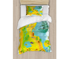 Map of a Treasure Island Duvet Cover Set