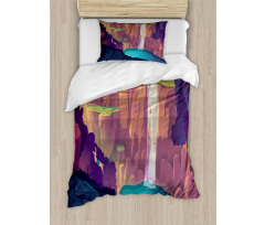 Rural Scene Waterfall Duvet Cover Set