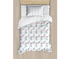 Elephants and Heart Duvet Cover Set