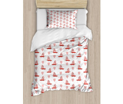 Car Carrying a Heart on Top Duvet Cover Set