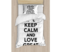 Keep Calm and Love Text Duvet Cover Set