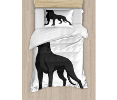 Purebred Dog on Plain Duvet Cover Set