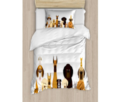 Various Breeds Funny Posing Duvet Cover Set