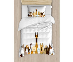 Funny Pet Breeds Cartoon Duvet Cover Set