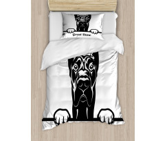 Peeking Big Breed Dog Duvet Cover Set