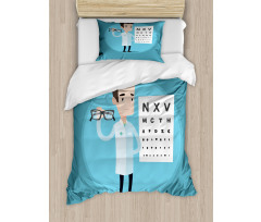 Doctor Holding Eyeglasses Duvet Cover Set