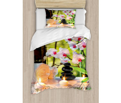 Spa with Candles Orchids Duvet Cover Set