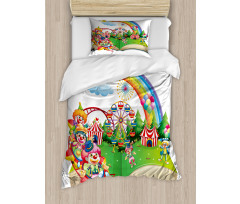 Rainbows and Clowns Duvet Cover Set