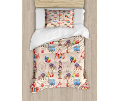 Watercolor Circus Art Duvet Cover Set