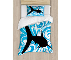 Swirling Waves and a Big Fish Duvet Cover Set