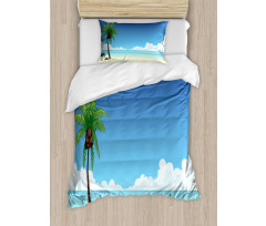 Exotic View Tree and Coconuts Duvet Cover Set