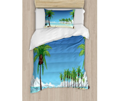 Coconut Trees in the Ocean Duvet Cover Set