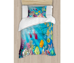 Fish Species in the Sea Duvet Cover Set