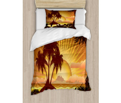 Digital Graphics Sunset Scene Duvet Cover Set