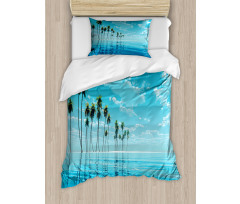 Long Coconut Trees Still Water Duvet Cover Set