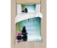Hibiscus Bamboo on Water Duvet Cover Set