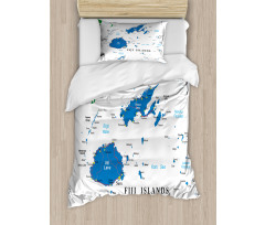 Mapping with Names Written Duvet Cover Set