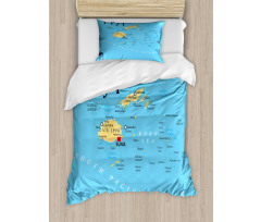 Political Map Capital Suva Duvet Cover Set