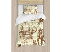 Old Merchant Ship Duvet Cover Set