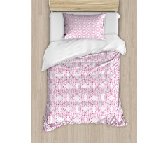 Delicate Striped Floral Duvet Cover Set