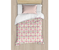 Vibrant Modernized Flowers Duvet Cover Set