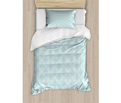 Intricate Pastel Flowers Duvet Cover Set