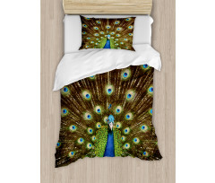 Peacock with Feathers Duvet Cover Set