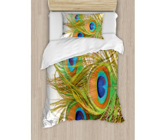 Modern Peacock Feathers Duvet Cover Set